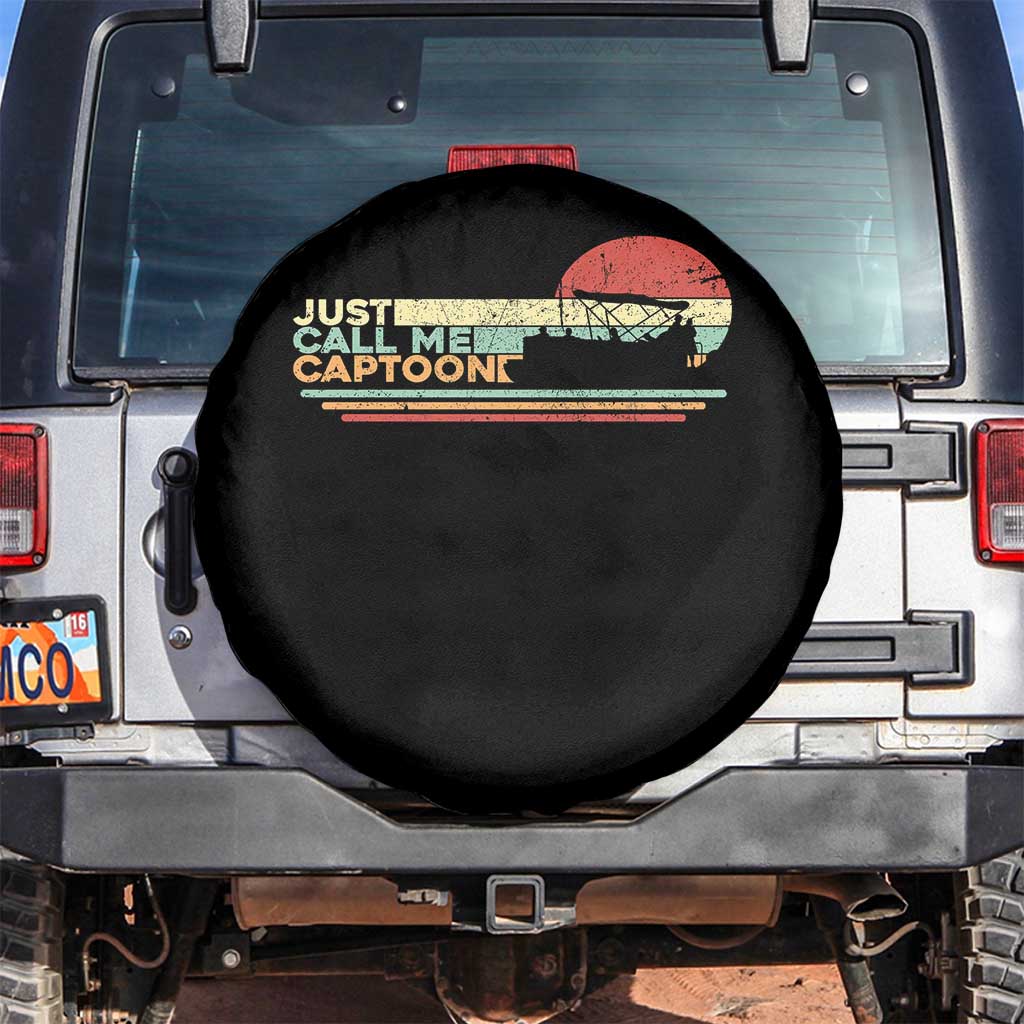 Funny Just Call Me Captoon Spare Tire Cover Pontoon Boat Captain TS11 No hole Black Print Your Wear