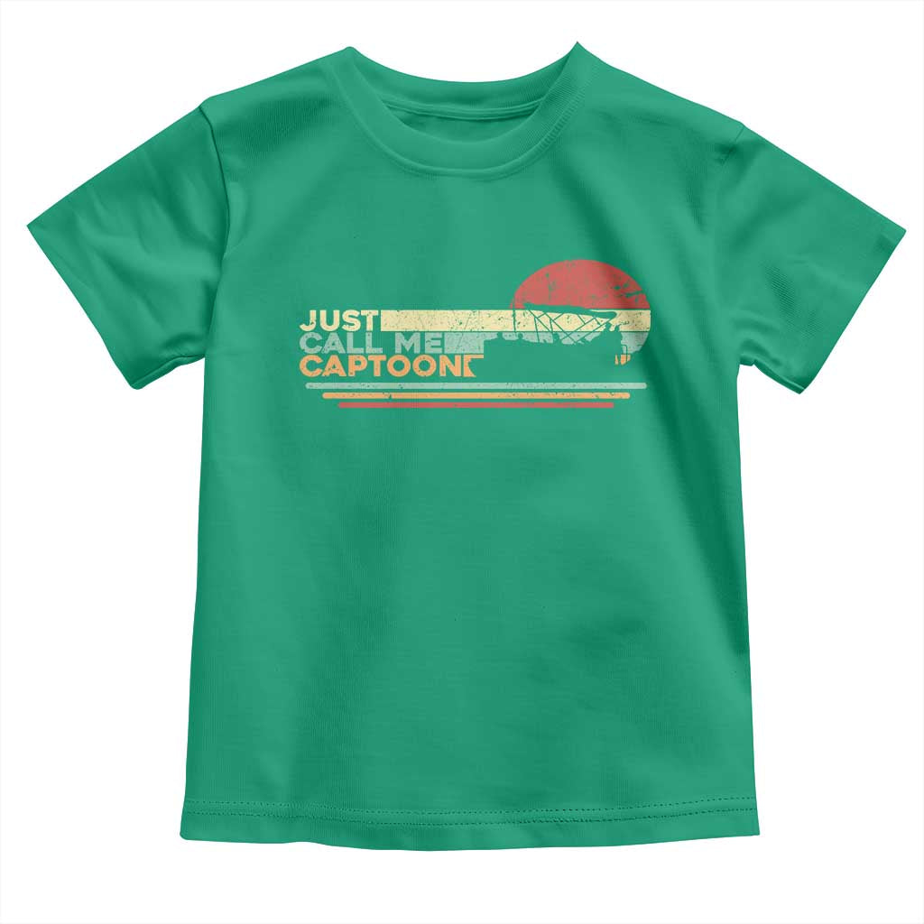 Funny Just Call Me Captoon Toddler T Shirt Pontoon Boat Captain TS11 Irish Green Print Your Wear
