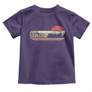 Funny Just Call Me Captoon Toddler T Shirt Pontoon Boat Captain TS11 Purple Print Your Wear