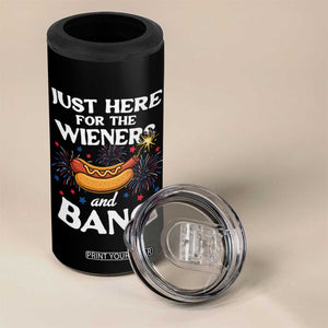Funny Just Here For The Wieners And Bang 4 in 1 Can Cooler Tumbler 4th Of July Hot Dog Lover Fireworks TS11 Print Your Wear