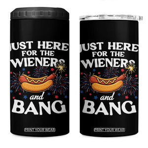 Funny Just Here For The Wieners And Bang 4 in 1 Can Cooler Tumbler 4th Of July Hot Dog Lover Fireworks TS11 One Size: 16 oz Black Print Your Wear