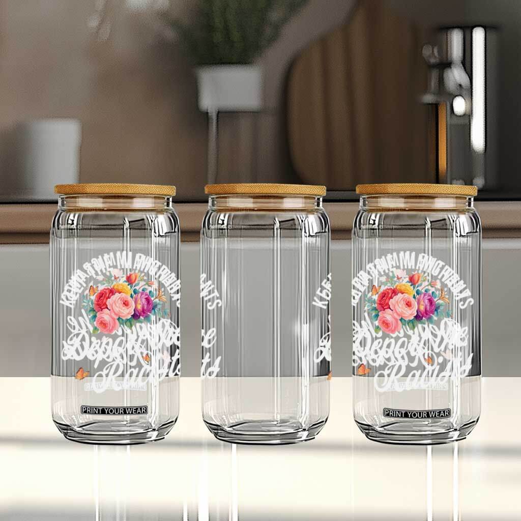 Funny Keep The Immigrants Deport The Racists Glass Can Floral Butterfly TS11 Print Your Wear