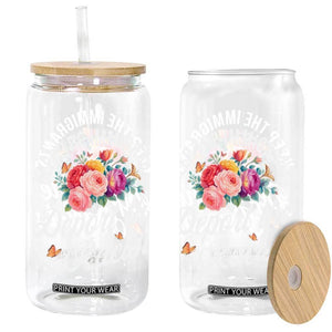 Funny Keep The Immigrants Deport The Racists Glass Can Floral Butterfly TS11 Black Print Your Wear