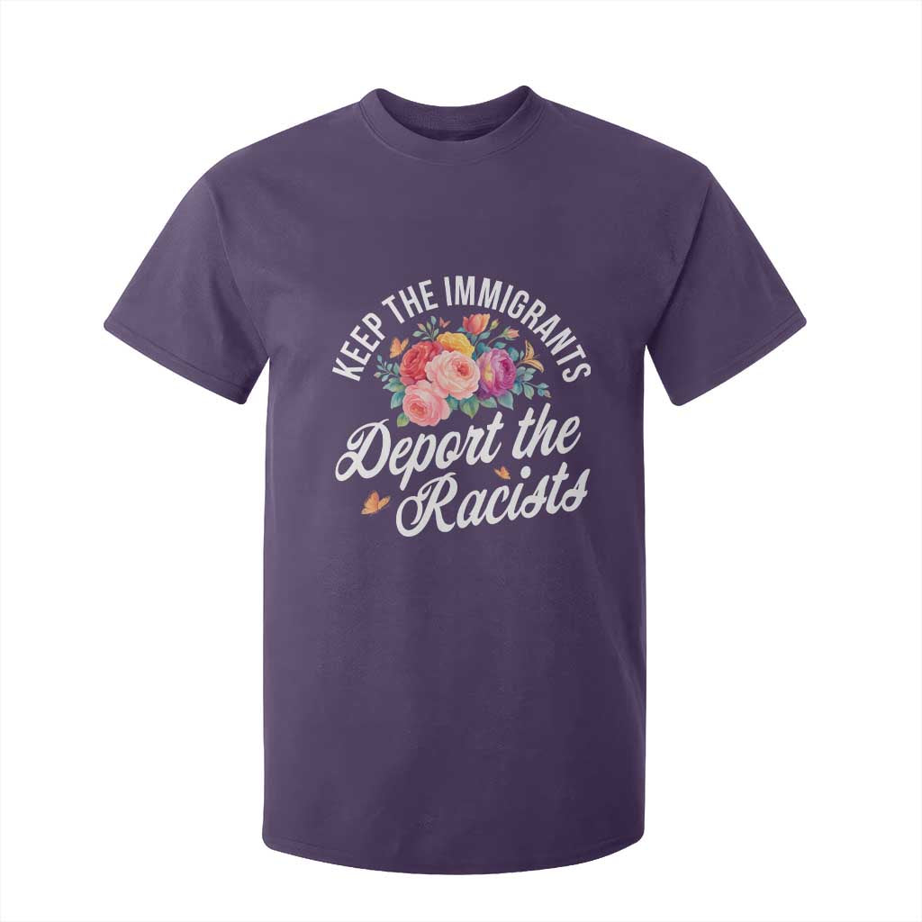 Funny Keep The Immigrants Deport The Racists T Shirt For Kid Floral Butterfly TS11 Purple Print Your Wear