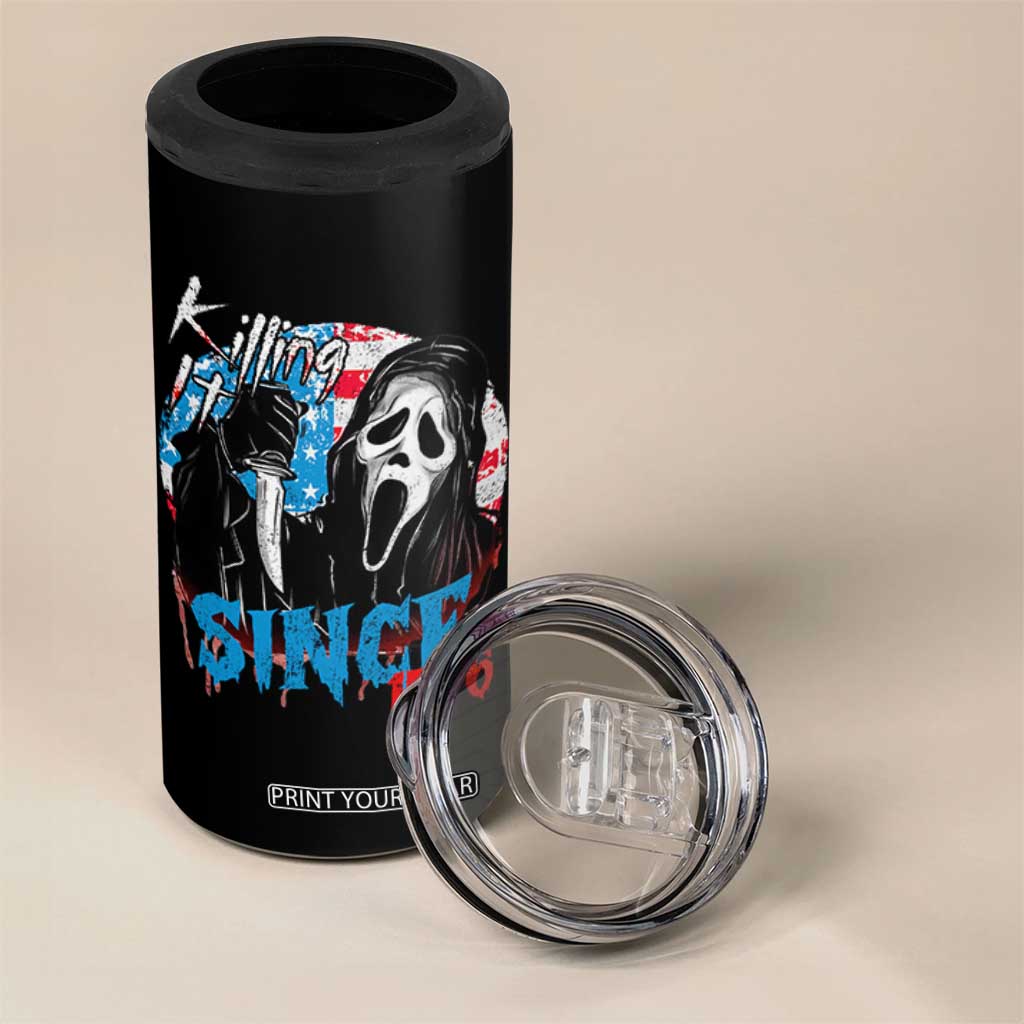 Funny Killing It Since 1776 4 in 1 Can Cooler Tumbler Horror Movie 4th Of July USA Ghost TS11 Print Your Wear