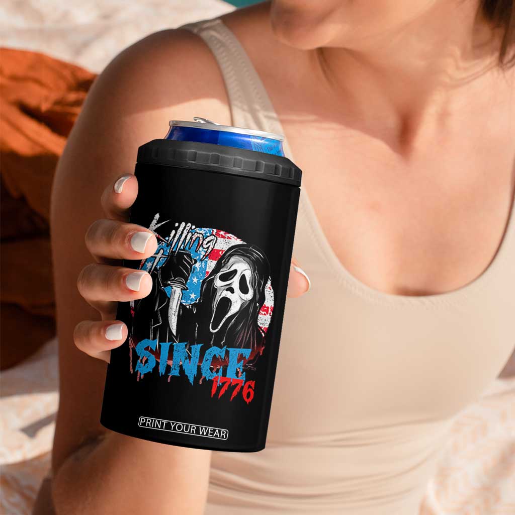 Funny Killing It Since 1776 4 in 1 Can Cooler Tumbler Horror Movie 4th Of July USA Ghost TS11 Print Your Wear