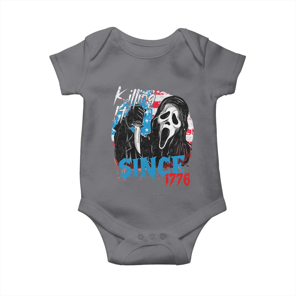 Funny Killing It Since 1776 Baby Onesie Horror Movie 4th Of July USA Ghost TS11 Charcoal Print Your Wear