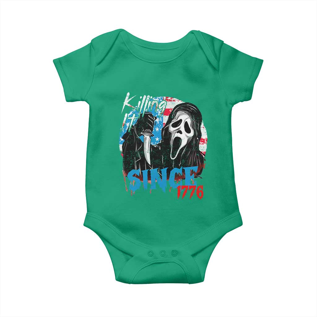 Funny Killing It Since 1776 Baby Onesie Horror Movie 4th Of July USA Ghost TS11 Irish Green Print Your Wear