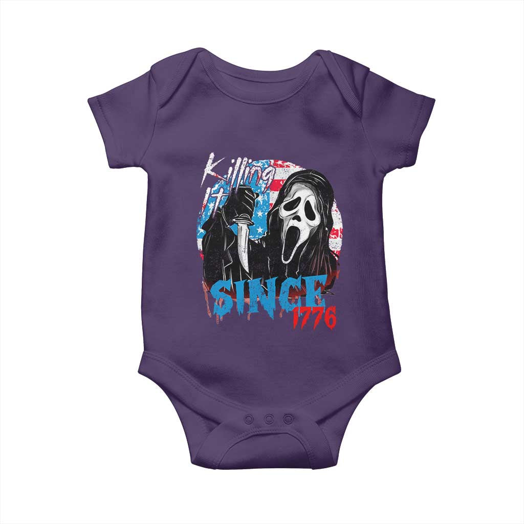 Funny Killing It Since 1776 Baby Onesie Horror Movie 4th Of July USA Ghost TS11 Purple Print Your Wear