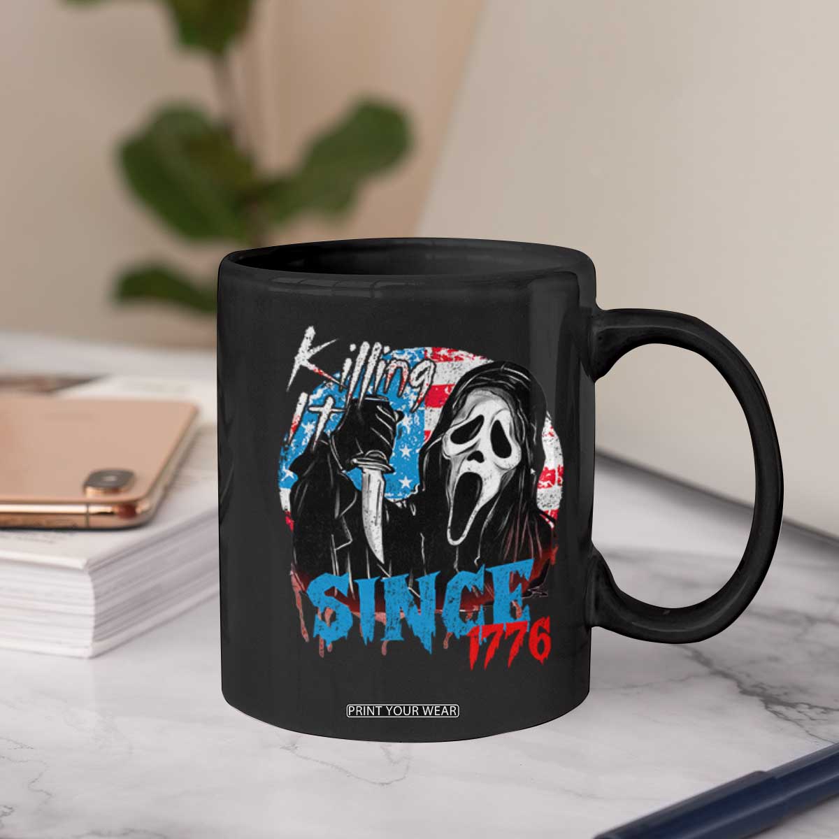 Funny Killing It Since 1776 Coffee Mug Horror Movie 4th Of July USA Ghost TS11 Print Your Wear
