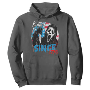 Funny Killing It Since 1776 Hoodie Horror Movie 4th Of July USA Ghost TS11 Dark Heather Print Your Wear