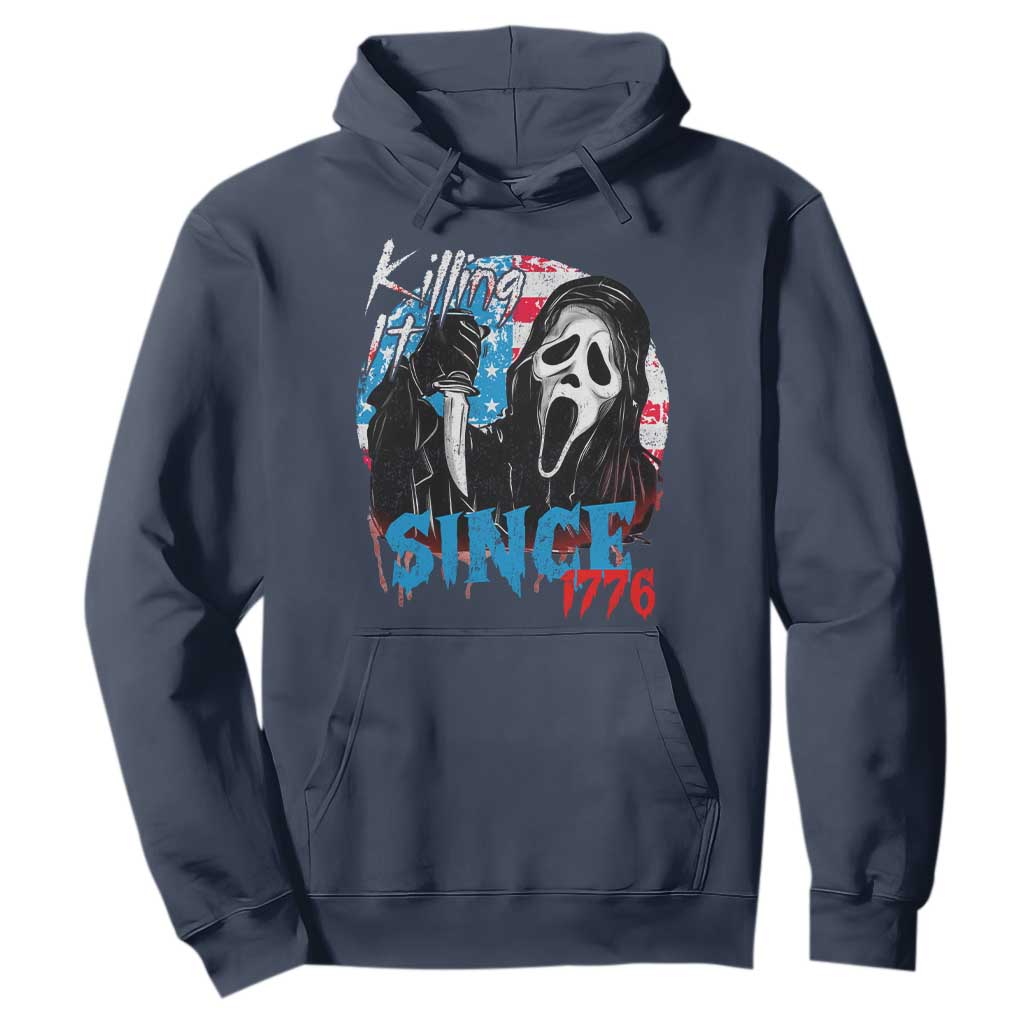 Funny Killing It Since 1776 Hoodie Horror Movie 4th Of July USA Ghost TS11 Navy Print Your Wear