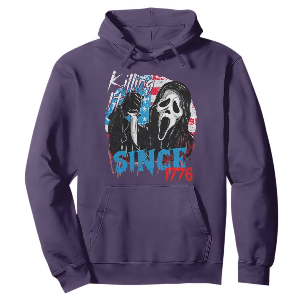 Funny Killing It Since 1776 Hoodie Horror Movie 4th Of July USA Ghost TS11 Purple Print Your Wear