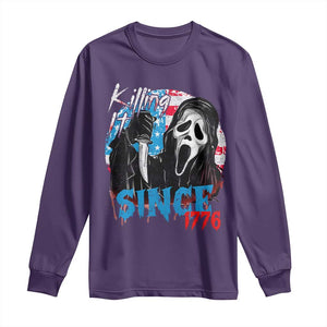 Funny Killing It Since 1776 Long Sleeve Shirt Horror Movie 4th Of July USA Ghost TS11 Purple Print Your Wear