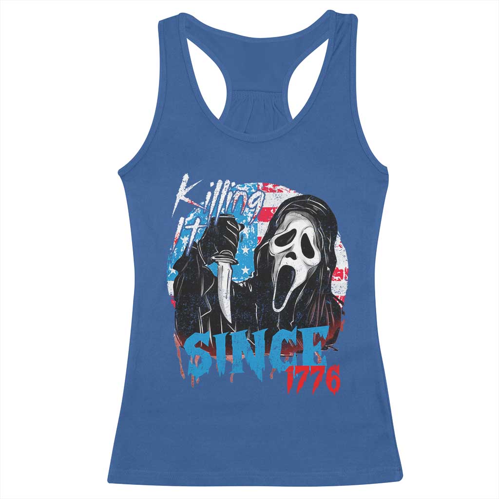 Funny Killing It Since 1776 Racerback Tank Top Horror Movie 4th Of July USA Ghost TS11 Royal Blue Print Your Wear