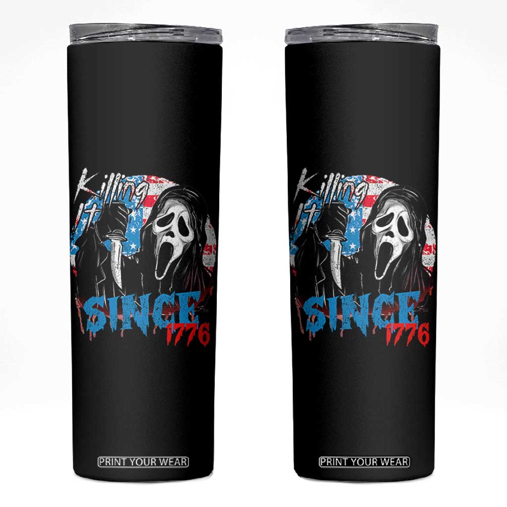 Funny Killing It Since 1776 Skinny Tumbler Horror Movie 4th Of July USA Ghost TS11 Black Print Your Wear
