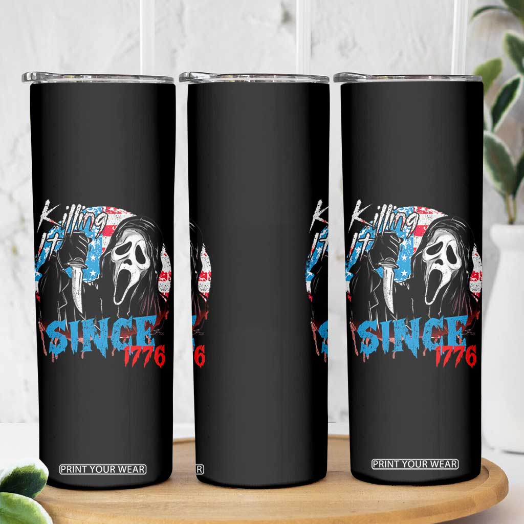 Funny Killing It Since 1776 Skinny Tumbler Horror Movie 4th Of July USA Ghost TS11 Print Your Wear