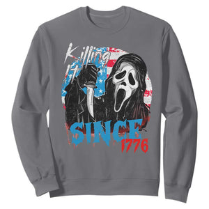 Funny Killing It Since 1776 Sweatshirt Horror Movie 4th Of July USA Ghost TS11 Charcoal Print Your Wear
