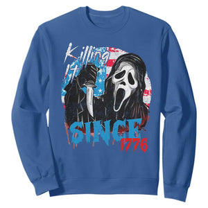 Funny Killing It Since 1776 Sweatshirt Horror Movie 4th Of July USA Ghost TS11 Royal Blue Print Your Wear