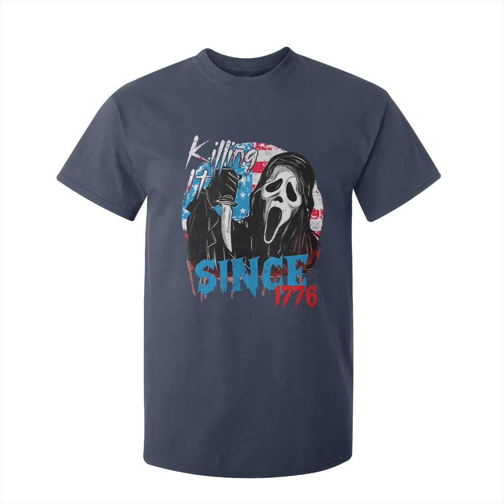 Funny Killing It Since 1776 T Shirt For Kid Horror Movie 4th Of July USA Ghost TS11 Navy Print Your Wear