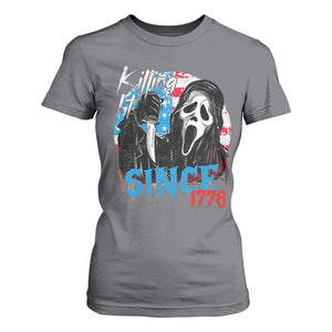 Funny Killing It Since 1776 T Shirt For Women Horror Movie 4th Of July USA Ghost TS11 Charcoal Print Your Wear