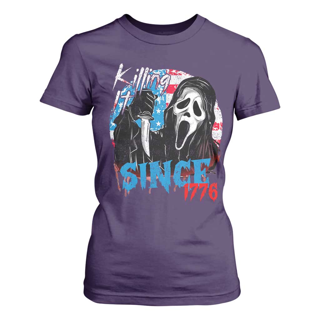 Funny Killing It Since 1776 T Shirt For Women Horror Movie 4th Of July USA Ghost TS11 Purple Print Your Wear