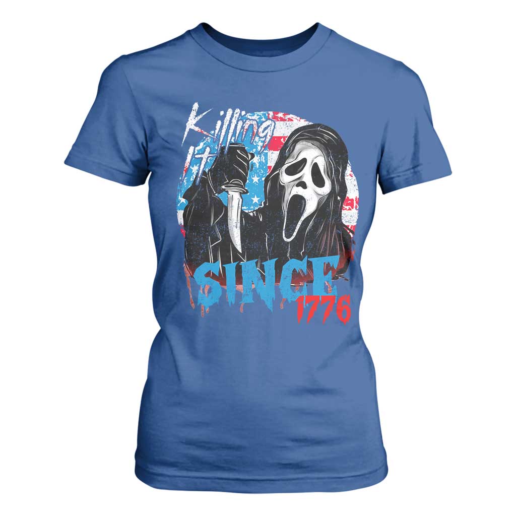 Funny Killing It Since 1776 T Shirt For Women Horror Movie 4th Of July USA Ghost TS11 Royal Blue Print Your Wear