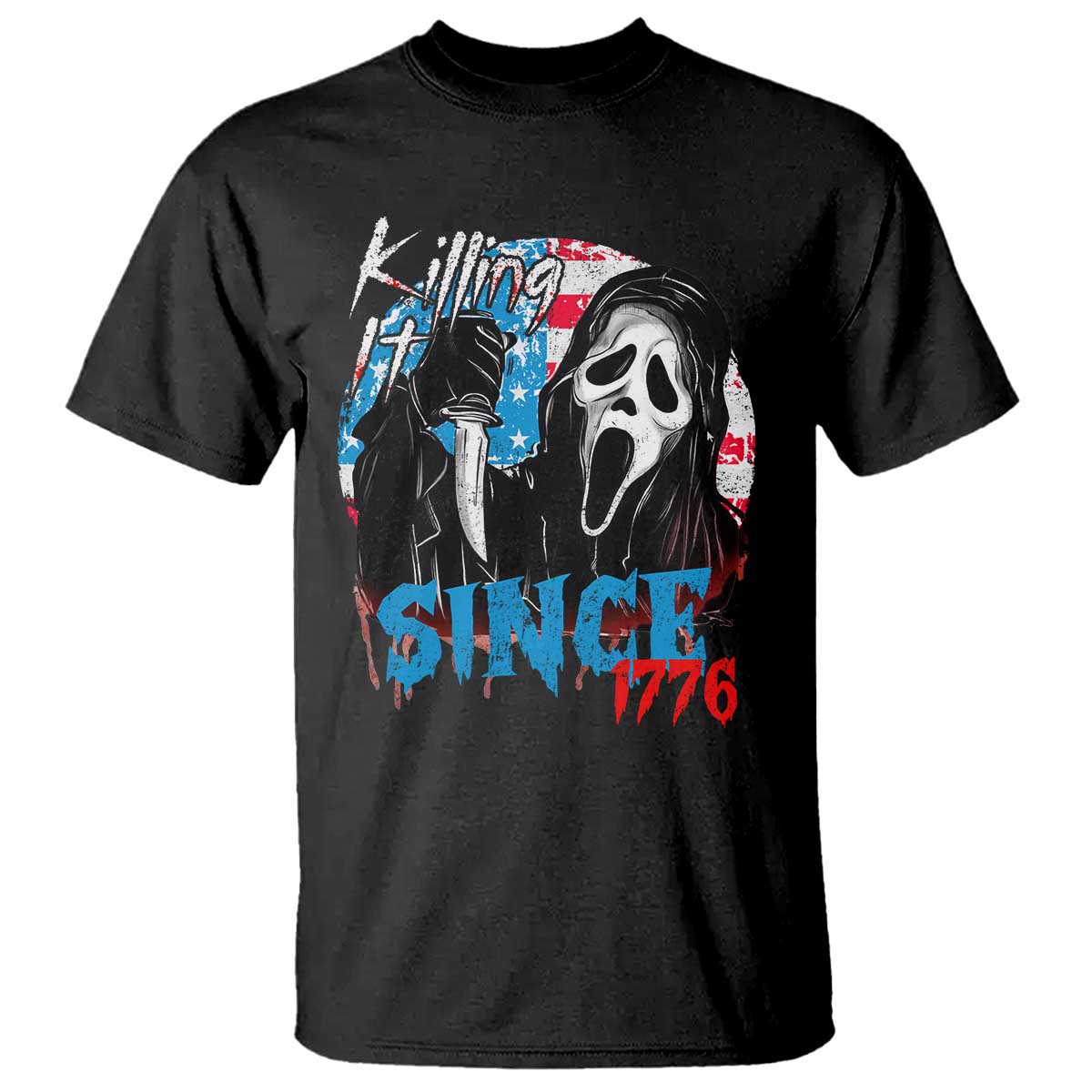 Funny Killing It Since 1776 T Shirt Horror Movie 4th Of July USA Ghost TS11 Black Print Your Wear