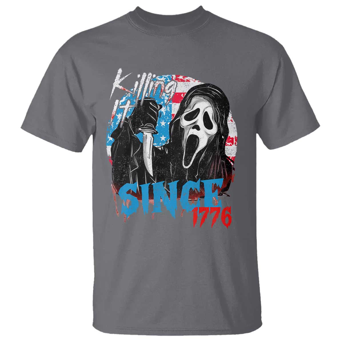 Funny Killing It Since 1776 T Shirt Horror Movie 4th Of July USA Ghost TS11 Charcoal Print Your Wear
