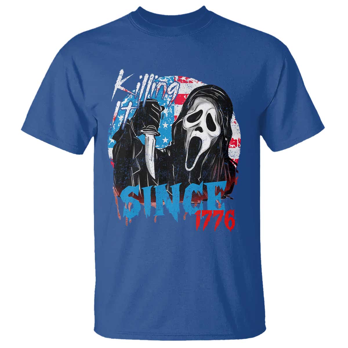 Funny Killing It Since 1776 T Shirt Horror Movie 4th Of July USA Ghost TS11 Royal Blue Print Your Wear