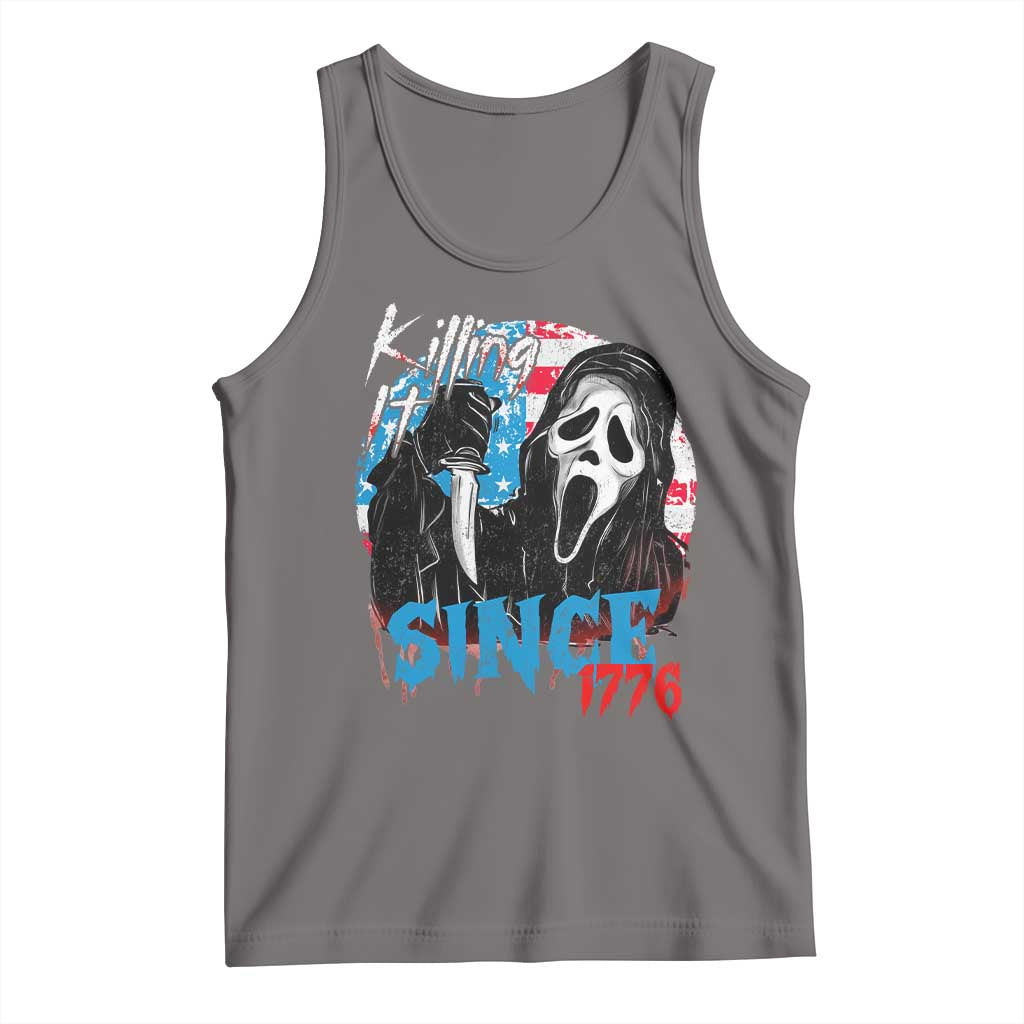 Funny Killing It Since 1776 Tank Top Horror Movie 4th Of July USA Ghost TS11 Deep Heather Print Your Wear
