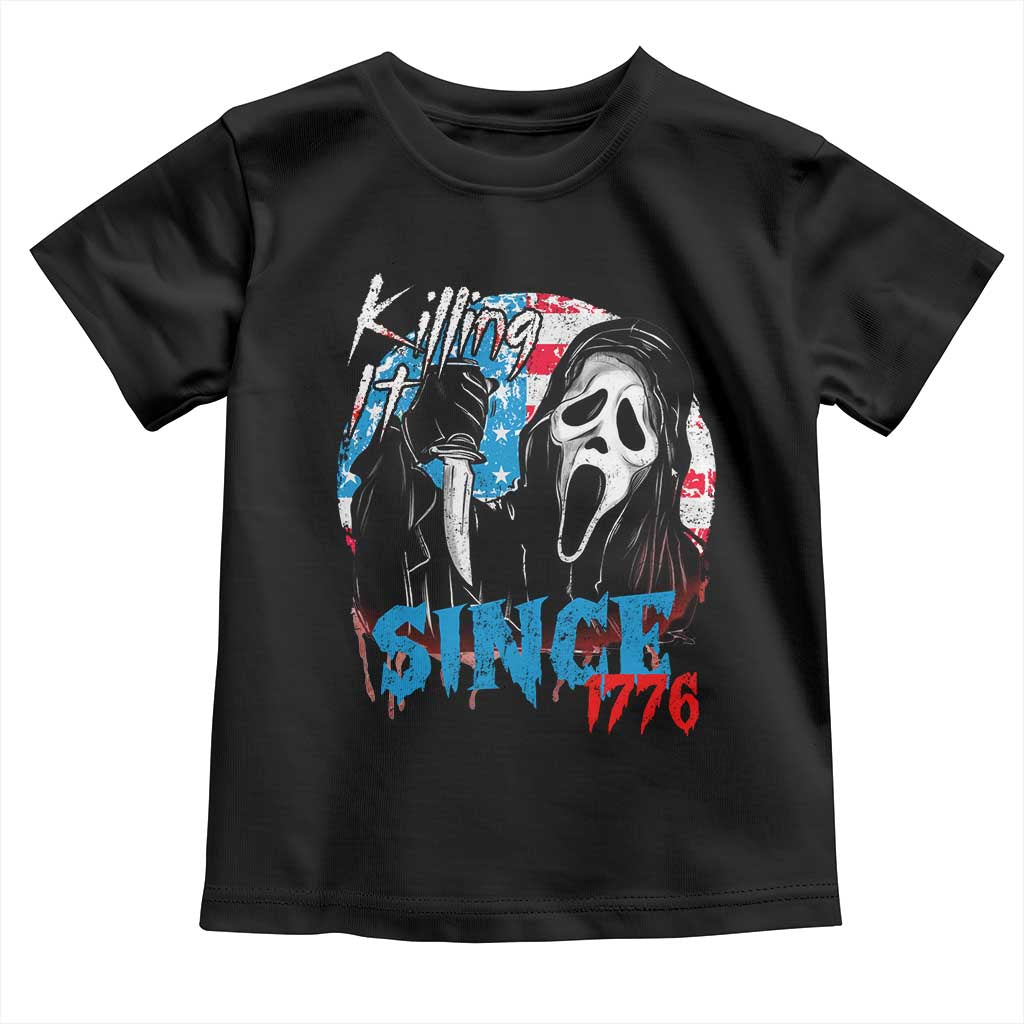 Funny Killing It Since 1776 Toddler T Shirt Horror Movie 4th Of July USA Ghost TS11 Black Print Your Wear