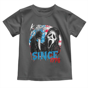 Funny Killing It Since 1776 Toddler T Shirt Horror Movie 4th Of July USA Ghost TS11 Dark Heather Print Your Wear