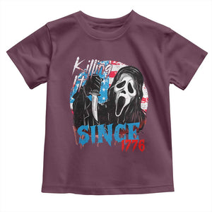 Funny Killing It Since 1776 Toddler T Shirt Horror Movie 4th Of July USA Ghost TS11 Maroon Print Your Wear