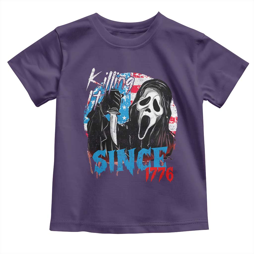 Funny Killing It Since 1776 Toddler T Shirt Horror Movie 4th Of July USA Ghost TS11 Purple Print Your Wear