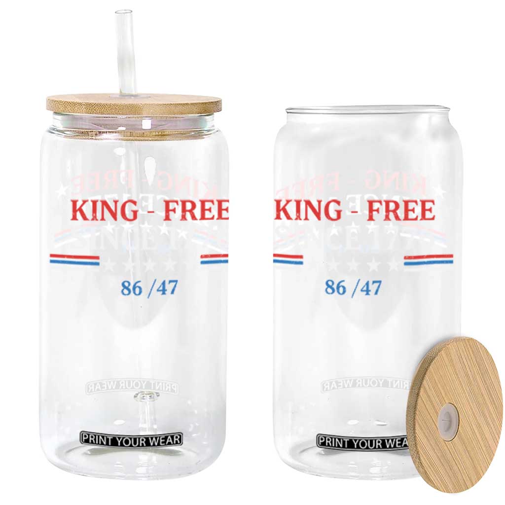 Funny King Free Since 1776 8647 Glass Can TS11 Black Print Your Wear
