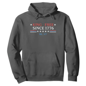 Funny King Free Since 1776 8647 Hoodie TS11 Dark Heather Print Your Wear