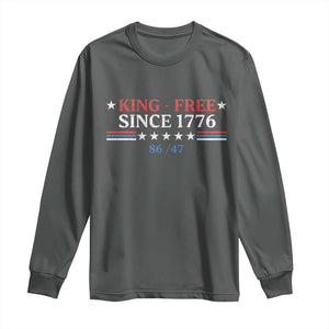 Funny King Free Since 1776 8647 Long Sleeve Shirt TS11 Dark Heather Print Your Wear