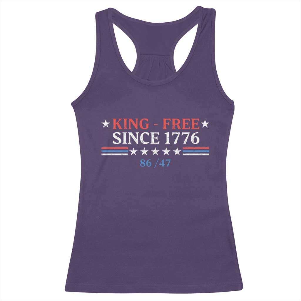 Funny King Free Since 1776 8647 Racerback Tank Top TS11 Purple Print Your Wear
