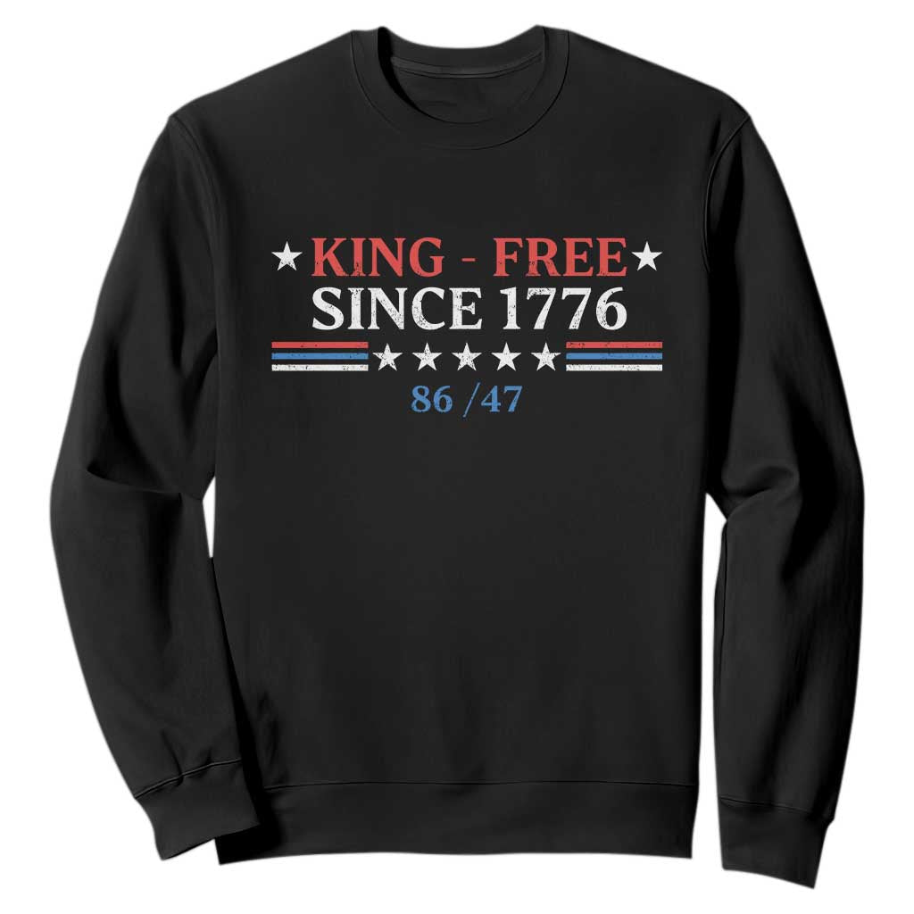 Funny King Free Since 1776 8647 Sweatshirt TS11 Black Print Your Wear