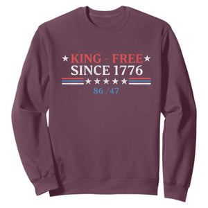 Funny King Free Since 1776 8647 Sweatshirt TS11 Maroon Print Your Wear