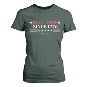 Funny King Free Since 1776 8647 T Shirt For Women TS11 Dark Forest Green Print Your Wear
