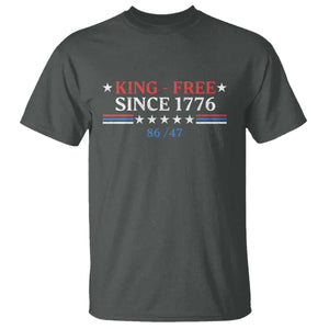 Funny King Free Since 1776 8647 T Shirt TS11 Dark Heather Print Your Wear