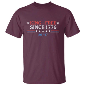 Funny King Free Since 1776 8647 T Shirt TS11 Maroon Print Your Wear
