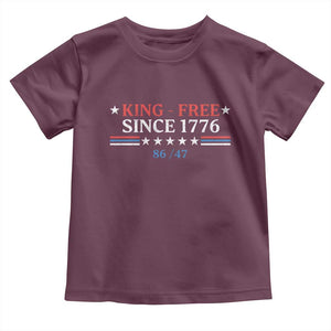 Funny King Free Since 1776 8647 Toddler T Shirt TS11 Maroon Print Your Wear