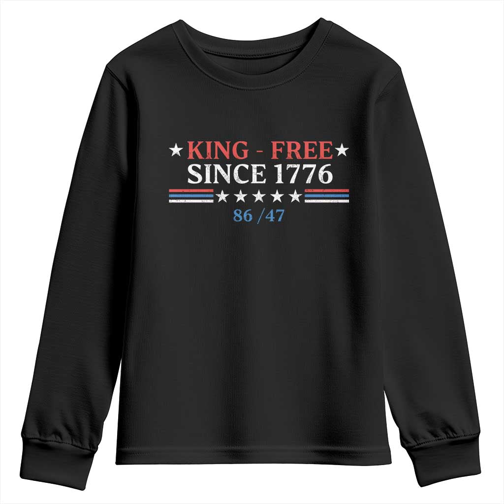Funny King Free Since 1776 8647 Youth Sweatshirt TS11 Black Print Your Wear