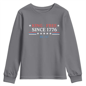 Funny King Free Since 1776 8647 Youth Sweatshirt TS11 Charcoal Print Your Wear