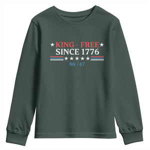 Funny King Free Since 1776 8647 Youth Sweatshirt TS11 Dark Forest Green Print Your Wear