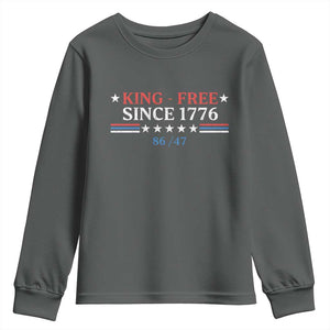 Funny King Free Since 1776 8647 Youth Sweatshirt TS11 Dark Heather Print Your Wear