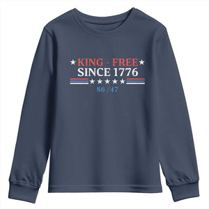 Funny King Free Since 1776 8647 Youth Sweatshirt TS11 Navy Print Your Wear
